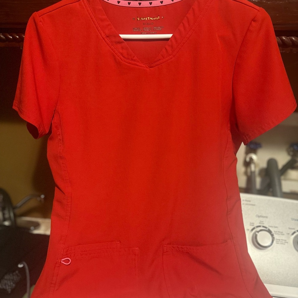 HeartSoul Women's Red Scrub Top
